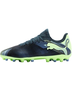 FUTURE 7 PLAY Абразивоустойчивые низкие детские футбольные бутсы сине-зеленые Kids' Puma
