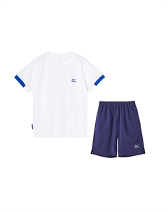 Детская повседневная спортивная одежда, синяя футболка с короткими рукавами и шорты королевского синего цвета Mizuno