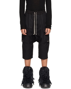 Детские черные длинные шорты-карго Pods Rick owens