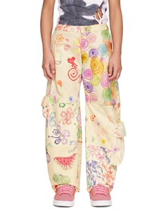 SSENSE Эксклюзивные детские разноцветные брюки-карго в стиле пэчворк из газона Collina strada