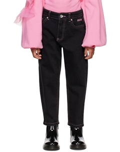 Детские черные джинсы с вышивкой Msgm kids