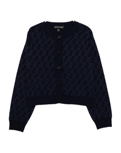 Кардиган с монограммой, синий Emporio armani kids