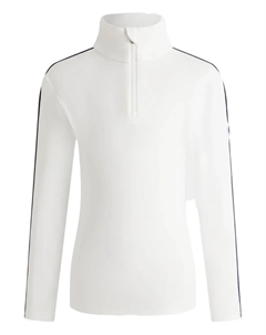 Свитшот с высоким воротником и полосами на рукавах, белый Fusalp