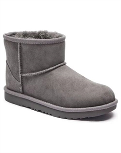 Детские кожаные зимние ботинки Classic Mini II, серый Ugg