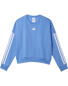 Пуловер 3-Stripes Crew Neck Fleece Pullover, цвет Blue Fusion Adidas kids