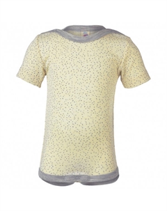 Детский боди с коротким рукавом и застежками-кнопками на плечах - нижнее белье из мериносовой шерсти, Natur (Bedruckt) Engel