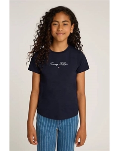Детская хлопковая футболка, темно-синий Tommy hilfiger