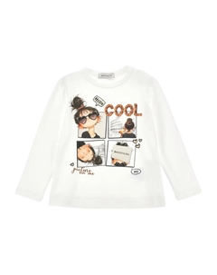 Футболка с графичным принтом, белый Monnalisa