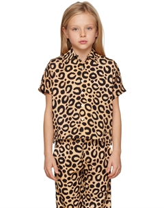 Детская бежевая рубашка с леопардовым принтом Endless joy