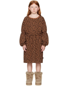 Детское коричневое платье с леопардовым принтом Daily brat