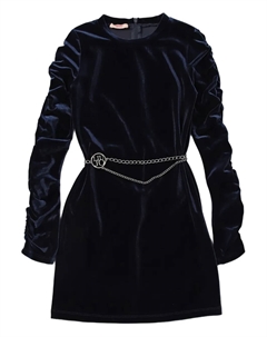 Платье с цепочкой и драпировкой, синий Liu jo