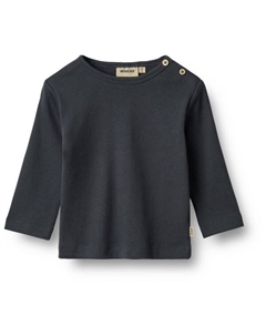 Детская футболка в рубчик с длинным рукавом, синий Wheat