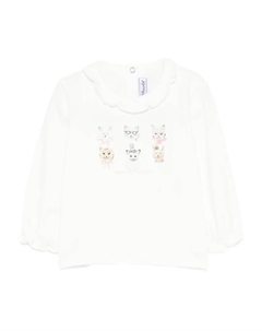 Свитшот с оборками и анималистичным принтом, белый Tartine et chocolat