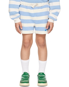 Детские шорты в полоску синего и бежевого цветов Bonmot organic