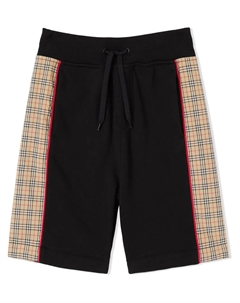 Шорты со вставками в клетку, черный Burberry kids
