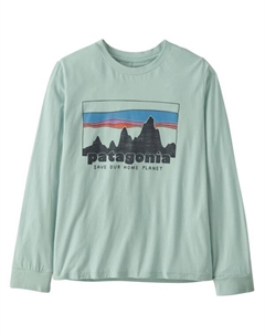 Детская футболка с длинным рукавом и принтом - свитер, синий Patagonia