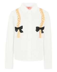 Рубашка с длинными рукавами и бантом из косы, белый Vivetta