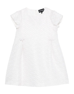 Фактурное платье с бантом, белый Emporio armani kids