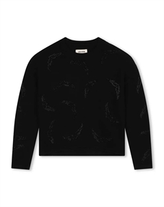 Свитер с круглым вырезом, черный Zadig & voltaire kids