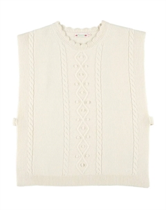 Жилет фактурной вязки, нейтральный Bonpoint