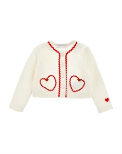 Кардиган с вышивкой, белый Monnalisa