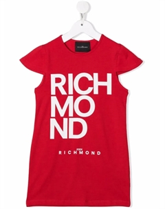 Платье с рукавами кап и нашивкой-логотипом, красный John richmond junior