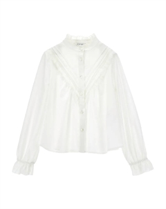 Рубашка с кружевной отделкой, белый Philosophy di lorenzo serafini kids