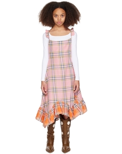 SSENSE Эксклюзивное детское розовое платье с оборками Collina strada