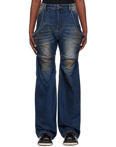 Синие джинсы с прошивкой We11done