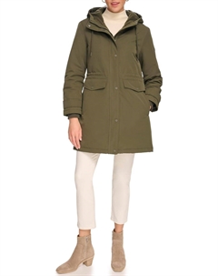 Женская куртка длинная водоотталкивающая, оливковый Calvin klein