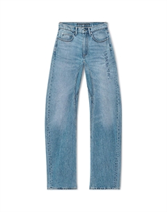 Джинсы с тисненым логотипом, светло-голубые Alexander wang