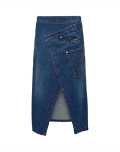 Юбка миди с логотипом, синяя Jw anderson