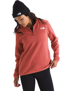 Женская кофта флисовая с молнией до середины груди, кирпичный The north face