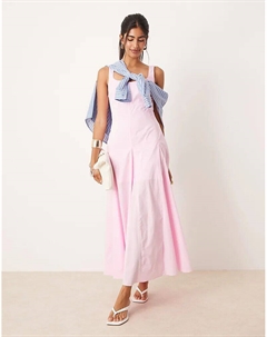 Платье миди без рукавов с приталенным лифом розового цвета Asos design