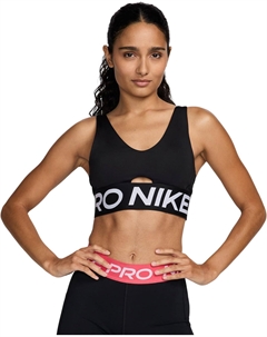 Бюстгальтер Pro Indy Plunge Medium Support Bra, цвет Black/White/White Nike