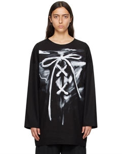 Футболка с длинным рукавом и необработанным краем, черный We11done