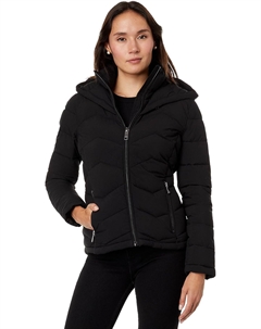 Облегченный пуховик женский с нагрудником, черный Calvin klein
