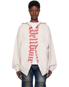 Белый худи с принтом We11done