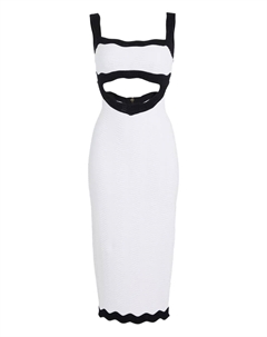 Трикотажное миди-платье Wynra с вырезами Retrofete, белый
