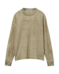 Футболка с логотипом и эффектом тай-дай, мохово-зелёная Alexander wang