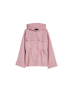 Розовое женское худи парка из шерсти, Pink Weekend max mara