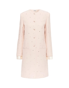 Пальто женское яично-белое каменного цвета Miu miu