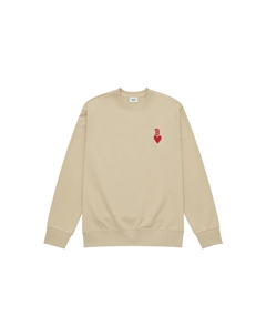 Бостон Ред Сокс Коллекция Heart Свитшот с круглым вырезом ранней осени 24FW Унисекс Бежевый Mlb