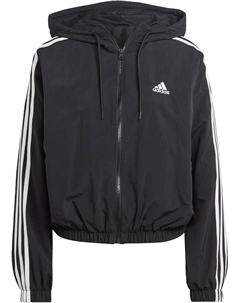 Женская классическая ветровка Essentials с тремя полосками, черный/белый Adidas