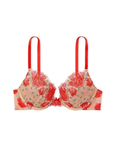 Бюстгальтер женский красный с принтом Victoria's secret