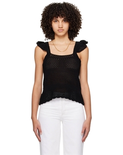 Черная майка, связанная крючком A.p.c.