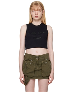 Майка с кристаллической огранкой, черный Blumarine