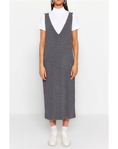 Длинное платье, серый Trendyol