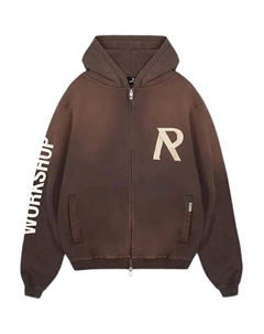 Худи на молнии с логотипом, коричневый Represent