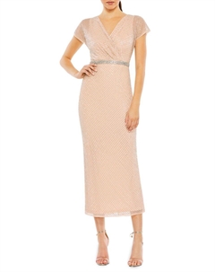 Платье-футляр Midaxi с бисером, цвет Rose Mac duggal